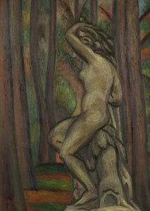 Standbeeld in een park door Mark Gertler