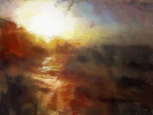 Zonsondergang bij Cromer - Norfolk (gemengde techniek)