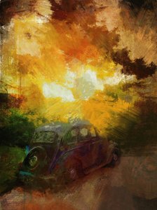 Vroege ochtend in Melbourne, Derbyshire, 2016 (gemengde techniek) door Mark Gordon