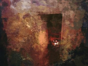 Ierse cottagereeks - voordeur/roze muur met turfvuur door Mark Gordon