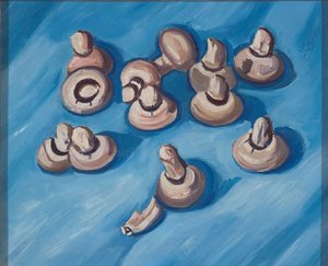 Paddenstoelen op een blauwe achtergrond door Marsden Hartley