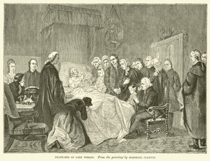 Sterfbed van John Wesley door Marshall (after) Claxton