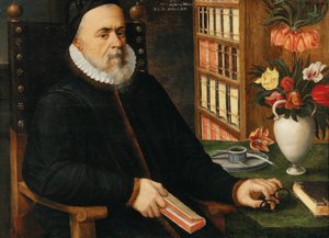 Portret van een geleerde Carolus Clusius 1526-1609 door Marten van Valckenborch