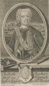 Portret van Graaf Burkhard Christoph von Münnich 1683-1767, ca. 1730