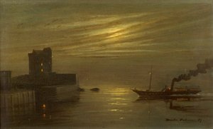 Broughty Castle - Maanlichtscène door Martin  Anderson