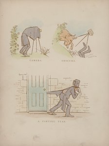 Pagina uit de Humours of Cynicus (gekleurde gravure)