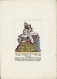 De Franse dwerg Madame Palatinelle, ca. 1710 door Martin Engelbrecht (attributed to)
