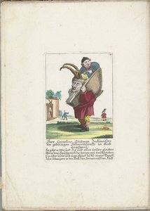 De dwerg Cornelius Guttman als hoorndrager, ca. 1710