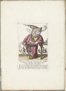 De dwerg Piperouk als directeur van een tabakscompagnie, ca. 1710