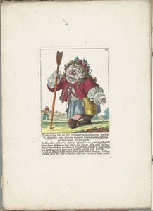 De dwerg Ploriander als herder, ca. 1710 door Martin Engelbrecht (attributed to)