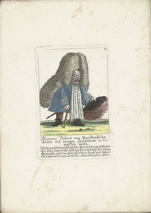 De dwerg Robert von Parukenfeldt, ca. 1710 door Martin Engelbrecht (attributed to)