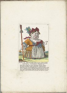 De dwerg Ruffanella als herderin, ca. 1710 door Martin Engelbrecht (attributed to)