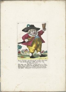 De dwerg Simon Flenschl, ca. 1710 door Martin Engelbrecht (attributed to)