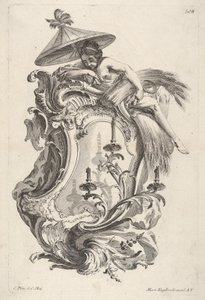 Kandelaar die de zomer voorstelt, uit Wand-Leuchter die 4 Jahrseiten vorstellend door Martin Engelbrecht