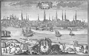 Uitzicht op Hamburg, ca. 1710-50