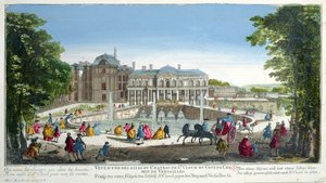 Uitzicht op het Kasteel van Saint-Cloud bij Versailles, midden 18e eeuw door Martin Engelbrecht