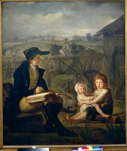 Werther tekent kinderen, illustratie van de roman 