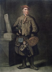 Carolus Linnaeus (1707-78) in zijn Laplandse kleding, gegraveerd door Henry Kingsbury, gepubliceerd 1805