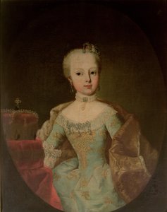 Aartshertogin Maria Josepha Habsburg-Lothringen, twaalfde kind van Keizerin Maria Theresia van Oostenrijk en Keizer Frans I door Martin II Mytens or Meytens