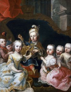 Portret van Jozef II als kind met zijn broers (Wenen) door Martin II Mytens or Meytens