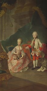 Twee kinderen van Keizerin Maria Theresia van Oostenrijk (1717-80) Leopold (1747-92) (later Keizer Leopold II) en zijn zus Prinses Maria Christine (later vrouw van Albert Sachsen-Teschen, oprichter van de Alb
