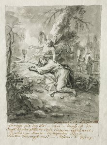 Christus op de Olijfberg door Martin Johann Schmidt