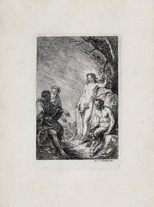 Het oordeel van koning Midas tussen Apollon en Marsyas door Martin Johann Schmidt