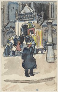 Poppenkast op de Dam, voor de Nieuwe Kerk