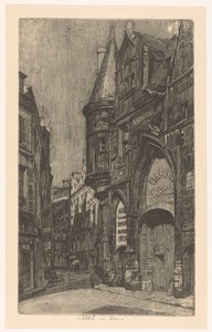 Straatgezicht met het Hôtel de Sens in Parijs