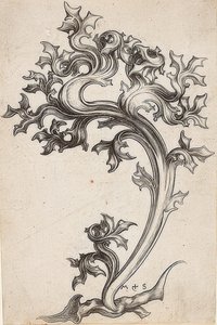 Bladornament van een distel