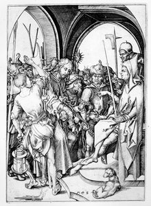 Christus voor Annas (gravure) door Martin Schongauer