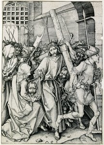 Christus draagt het kruis, laat 15e eeuw door Martin Schongauer