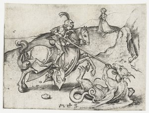De Heilige Joris en de draak door Martin Schongauer