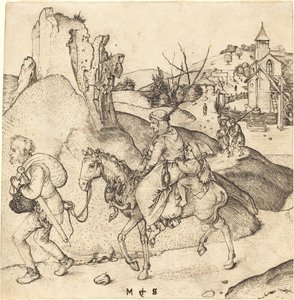 Boerenfamilie op weg naar de markt door Martin Schongauer