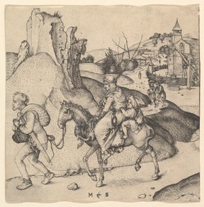 Boerenfamilie gaat naar de markt door Martin Schongauer
