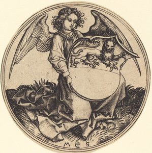 Schild met Leeuw, Gehouden door Engel door Martin Schongauer
