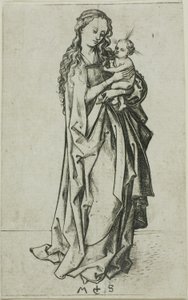 Kleine staande Madonna met kind door Martin Schongauer