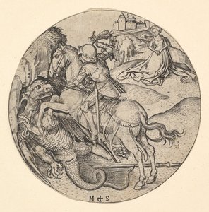 Sint-Joris doodt de draak door Martin Schongauer
