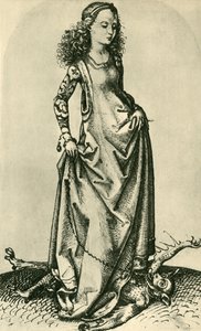 St. Margaretha vertrapt een demon, midden-late 15e eeuw, 1943
