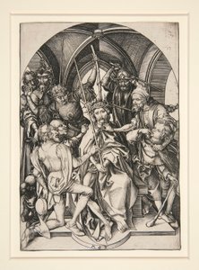 De kroning met doornen, uit de serie De Passie door Martin Schongauer