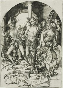De geseling, uit De Passie door Martin Schongauer