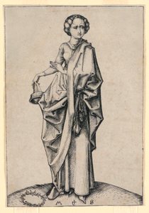 De vierde dwaze maagd door Martin Schongauer