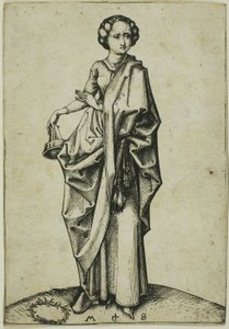 De vierde dwaze maagd door Martin Schongauer