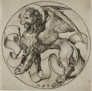 De leeuw van Sint Marcus door Martin Schongauer