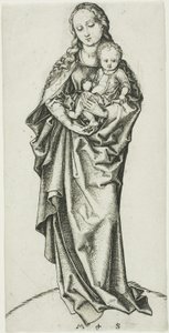 De Madonna en Kind met een Appel door Martin Schongauer