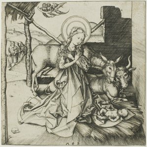 De geboorte van Christus, uit het leven van Christus door Martin Schongauer