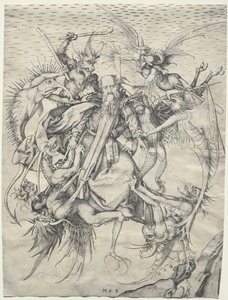 De verleiding van St. Antonius door Martin Schongauer