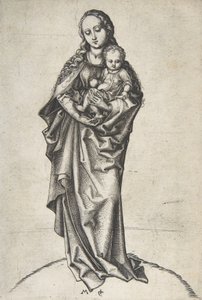 Maagd en kind met een appel door Martin Schongauer
