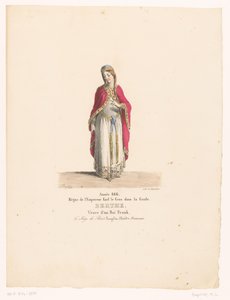 Kostuum van koningin Berthe uit de tragedie Le Siège de Paris door Martin Sylvestre Baptiste