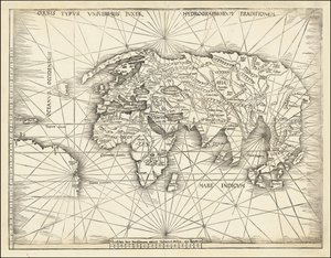 1513 kaart - Orbis Typus Universalis Iuxta Hydrographorum Traditionem door Martin Waldseemuller
